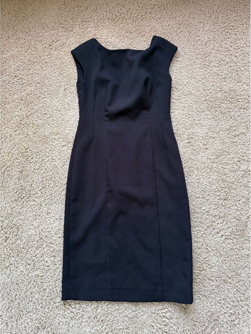 Women's Maeve minimalist black sleeveless sheath dress Sz 6 black vertical panel